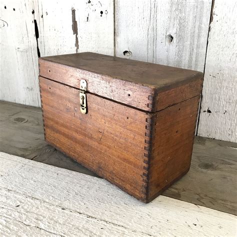 small vintage wooden box with metal inside|old wooden storage boxes.